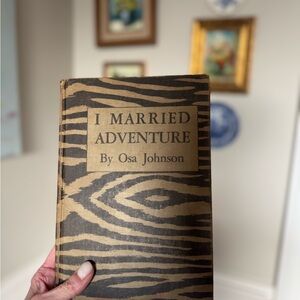 Vintage Zebra Print Book Cover - I Married Adventure